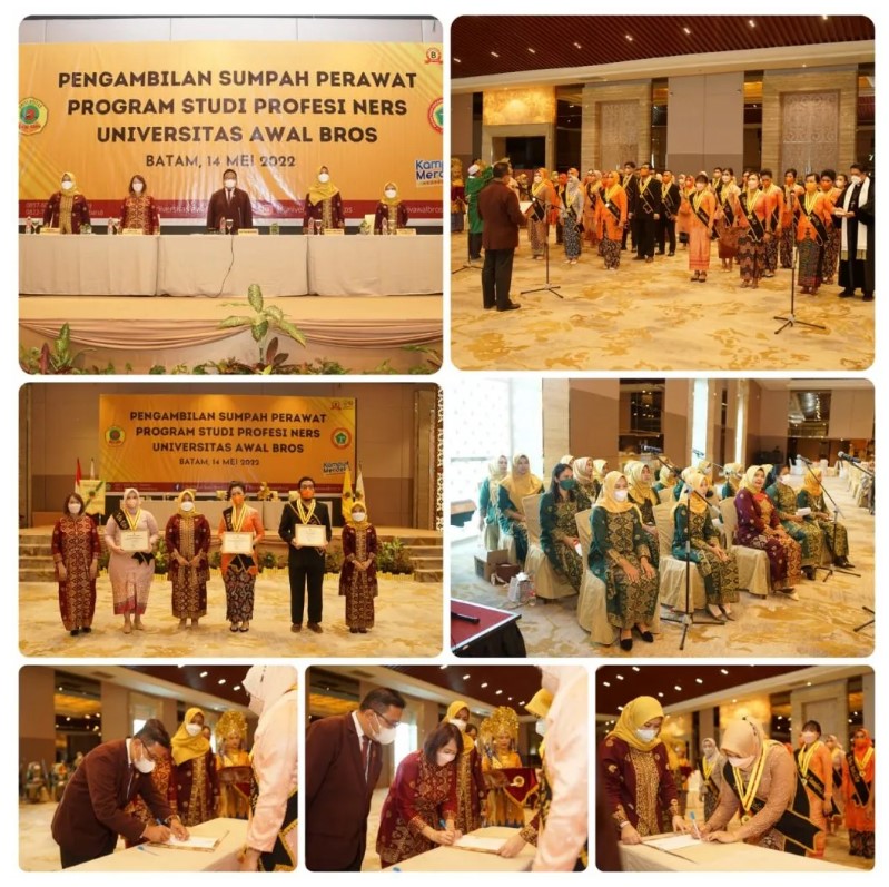KETUA DPW PPNI PROVINSI KEPULAUAN RIAU AMBIL SUMPAH PROFESI PERAWAT LULUSAN PROGRAM STUDI PROFESI NERS FAKULTAS ILMU KESEHATAN UNIVERSITAS AWAL BROS